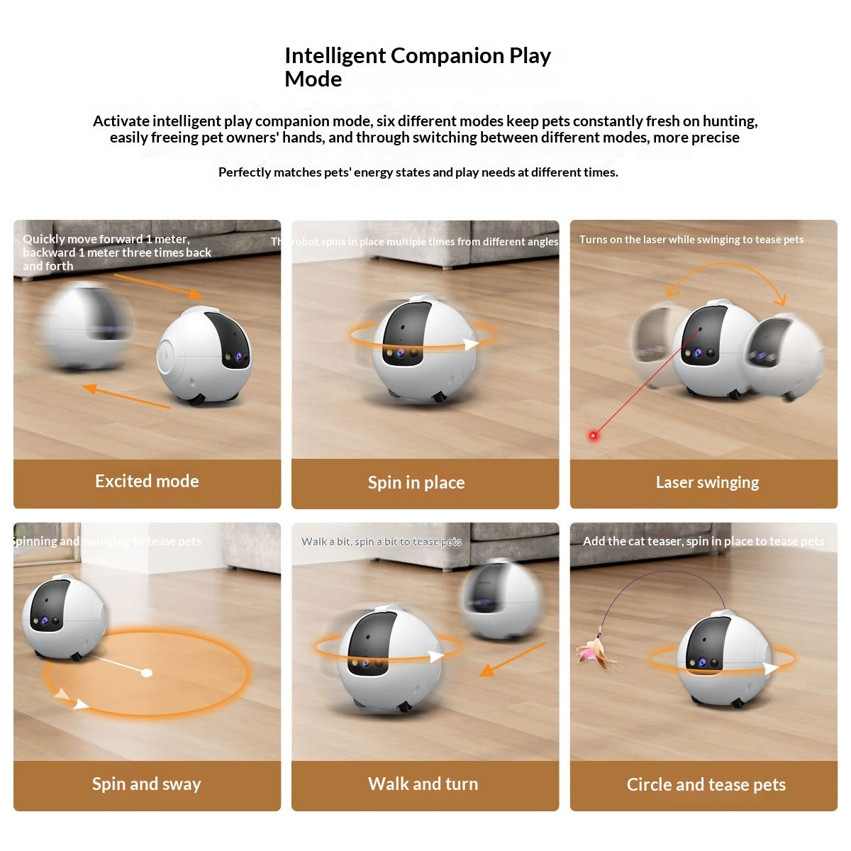Smart AI Smart Pet Toy - WiFi App Control for Cats and Dogs
